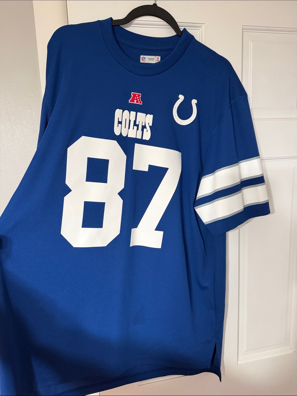 Men’s NFL Indianapolis Colts #87 Reggie Wayne Blue and White Jersey